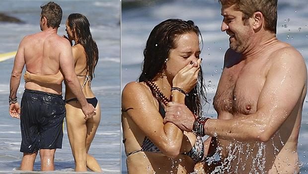 Gerard Butler ve Morgan Brown sahilde aşka geldi