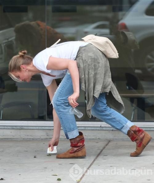 Cameron Diaz sokakta çöp topladı