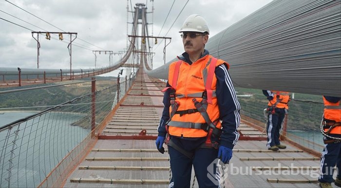 Bakan Bilgin 3. köprü inşaatında incelemelerde bulundu