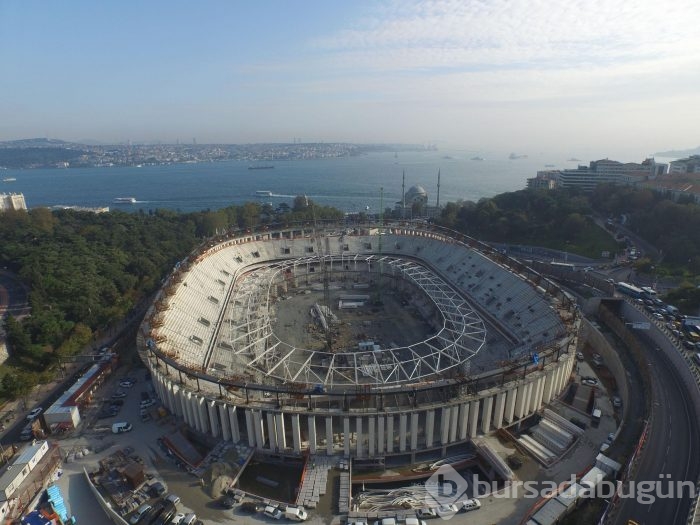 Vodafone Arena'da çatı çelik iskeleti yükselmeye başladı