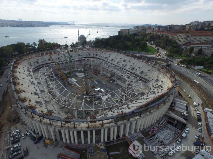 Vodafone Arena'da çatı çelik iskeleti yükselmeye başladı