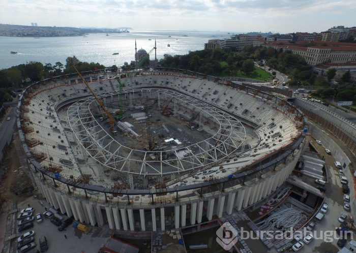Vodafone Arena'da çatı çelik iskeleti yükselmeye başladı