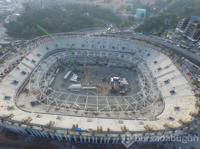 Vodafone Arena'da çatı çelik iskeleti yükselmeye başladı