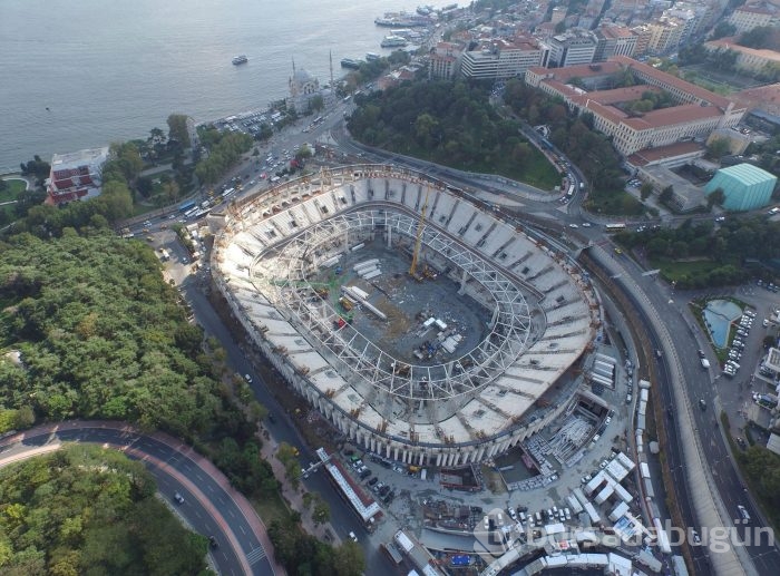 Vodafone Arena'da çatı çelik iskeleti yükselmeye başladı
