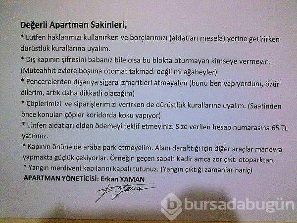 Apartmanlara asılan, güldüren ilan ve duyuru yazıları...