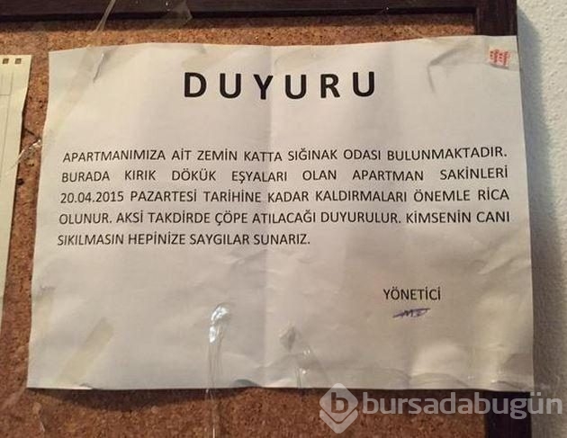 Apartmanlara asılan, güldüren ilan ve duyuru yazıları...