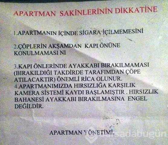 Apartmanlara asılan, güldüren ilan ve duyuru yazıları...