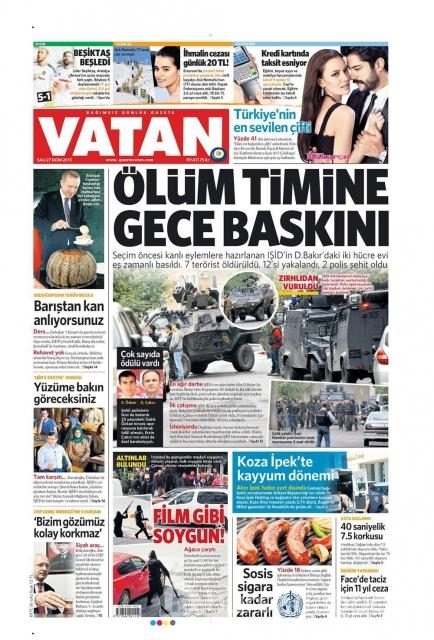 Gazete manşetleri (27 Ekim 2015)