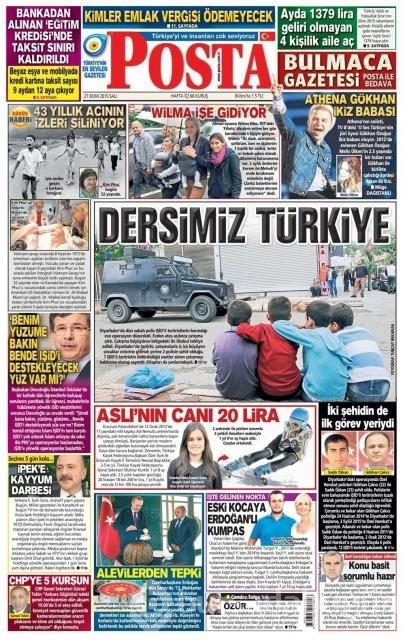 Gazete manşetleri (27 Ekim 2015)