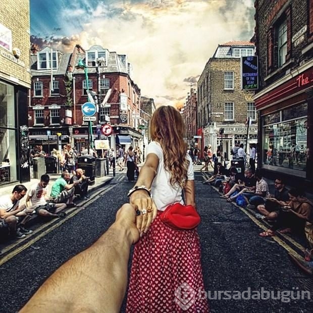 Sevgilisini her yerde takip eden fotoğrafçı