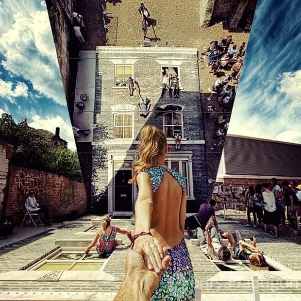 Sevgilisini her yerde takip eden fotoğrafçı