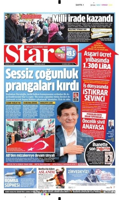 Gazete manşetleri (3 Kasım 2015)