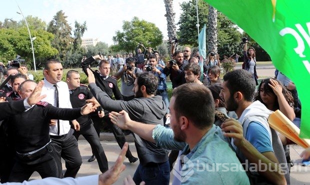 Polisten kaçan öğrenci süs havuzuna girdi