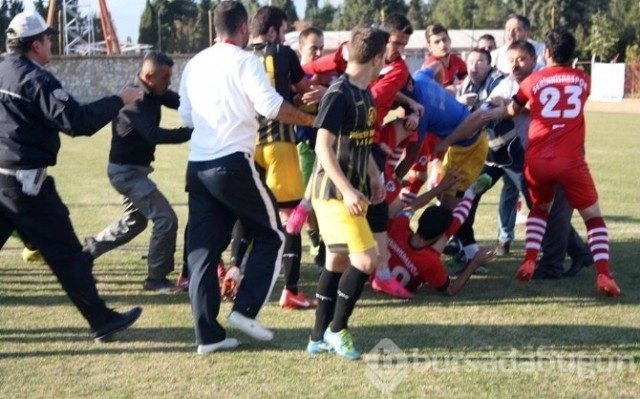 Denizli'deki amatör maçta büyük kavga