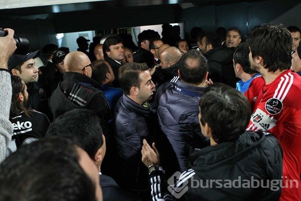 Bursaspor - Beşiktaş karşılaşması sonrası gerginlik