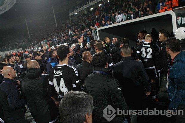 Bursaspor - Beşiktaş karşılaşması sonrası gerginlik