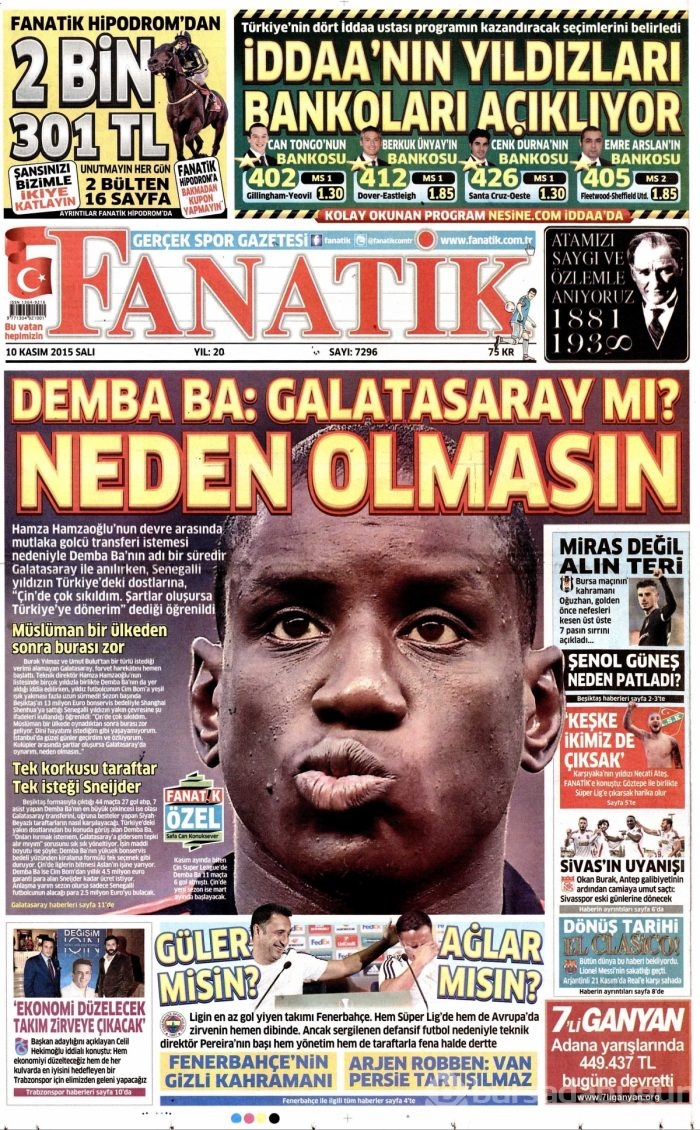 Günün gazete manşetleri (10 Kasım 2015)