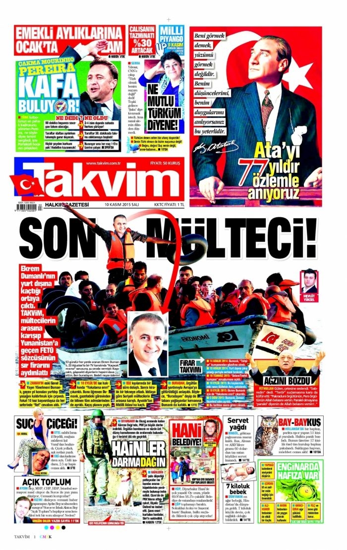 Günün gazete manşetleri (10 Kasım 2015)