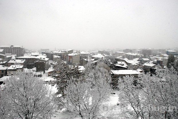 Erzurum'da kar yağışı