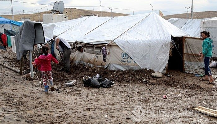 Irak'taki sığınmacıların yağmur çilesi