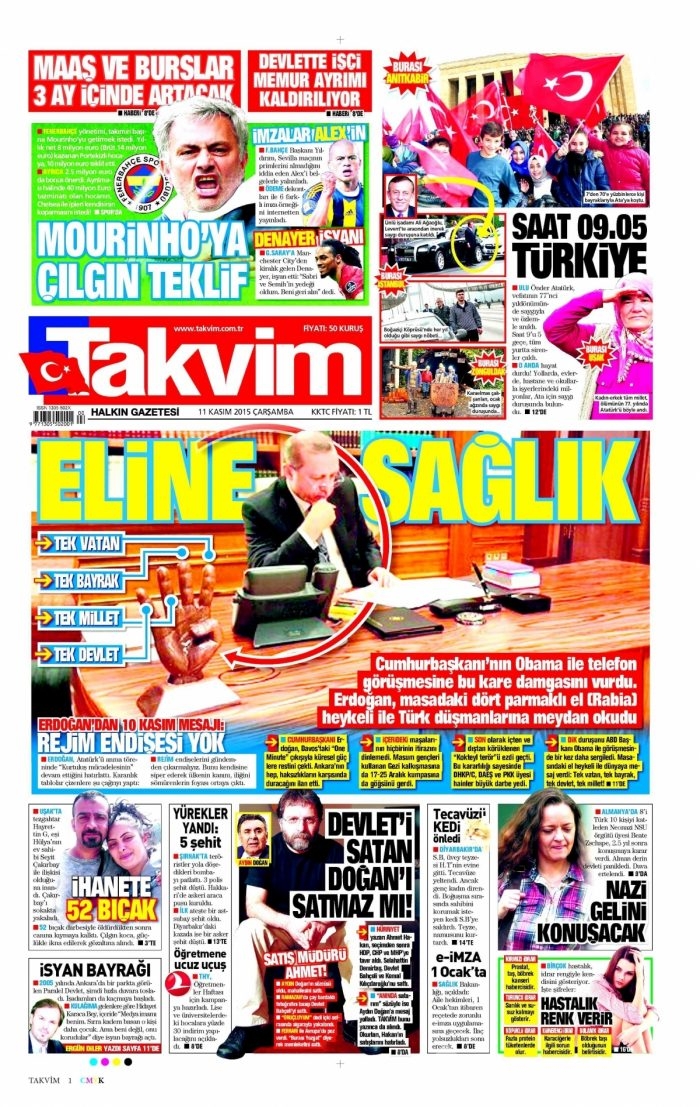 Günün gazete manşetleri (11 Kasım 2015)