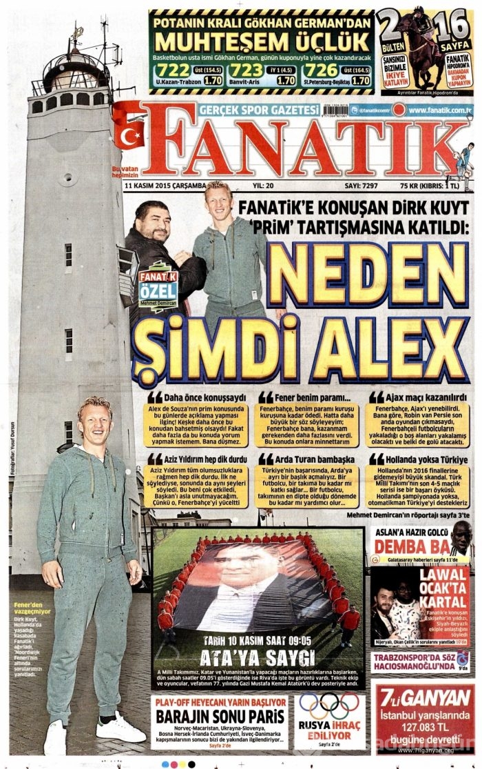 Günün gazete manşetleri (11 Kasım 2015)