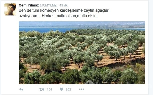 Cem Yılmaz: ''Şahan'ın uzattığı zeytin dalını aldım'''