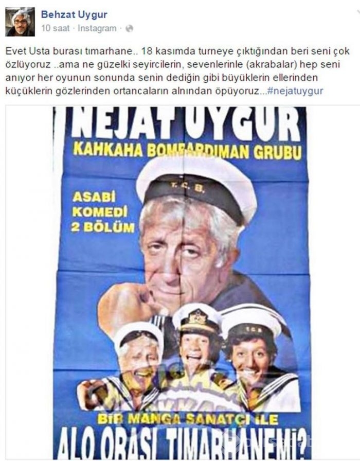 Behzat Uygur: ''18 Kasım'da turneye çıktığından beri seni çok özlüyoruz''