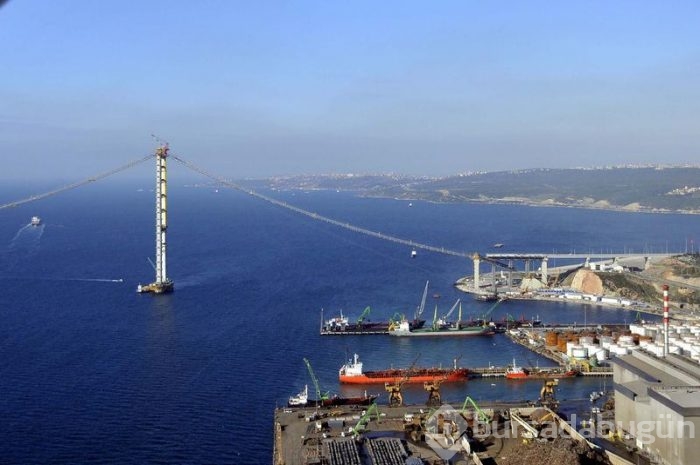 Körfez köprüsünün gerdanlığı havadan görüntülendi
