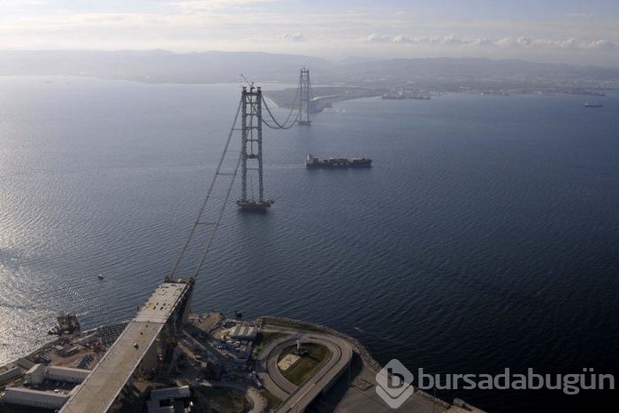 Körfez köprüsünün gerdanlığı havadan görüntülendi