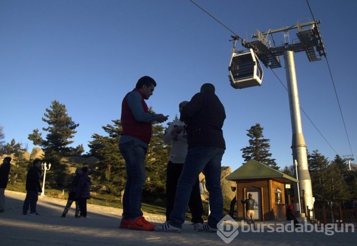 Arap turistlerin teleferik keyfi