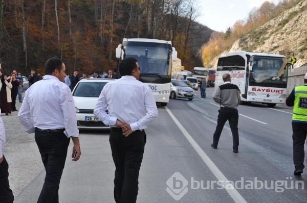 Bursa'dan alınan otobüs Konya'ya götürülürken yolda yandı
