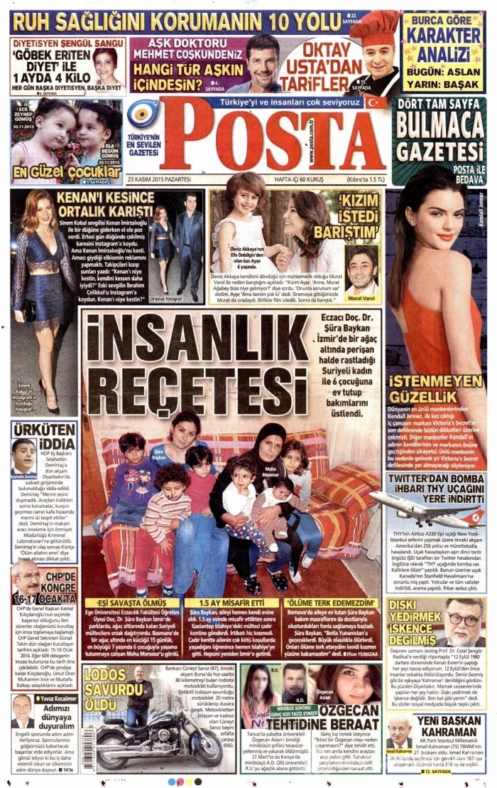 Günün gazete manşetleri (23 Kasım 2015)