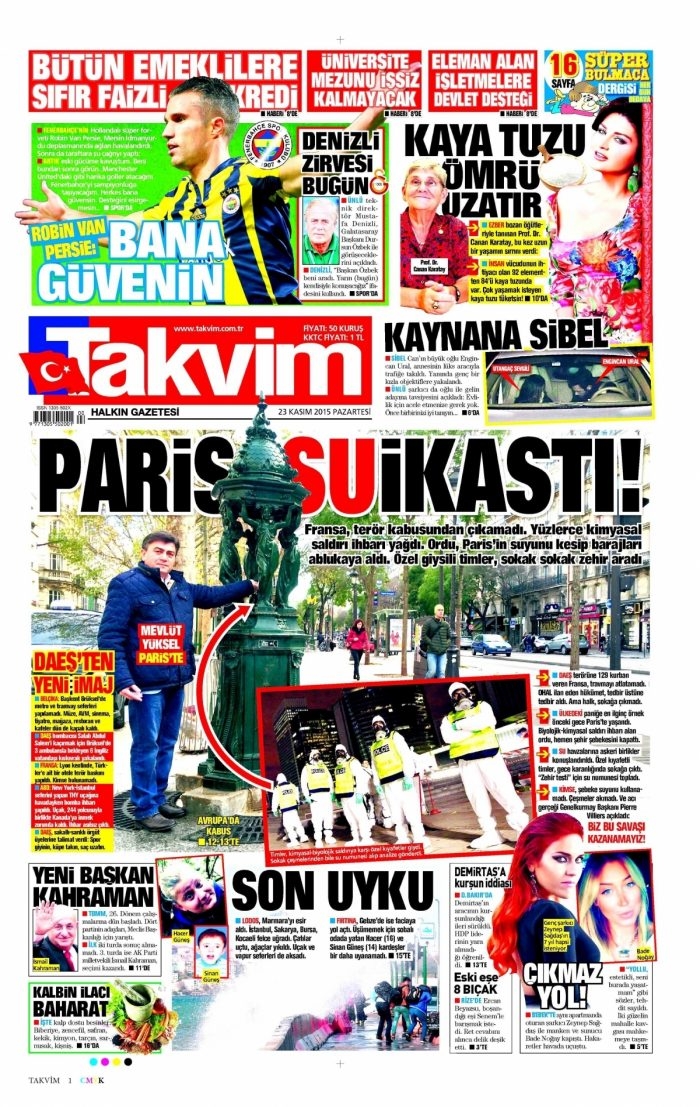 Günün gazete manşetleri (23 Kasım 2015)