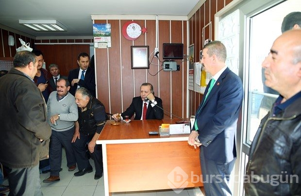 Cumhurbaşkanı Erdoğan'dan taksi durağına ziyaret