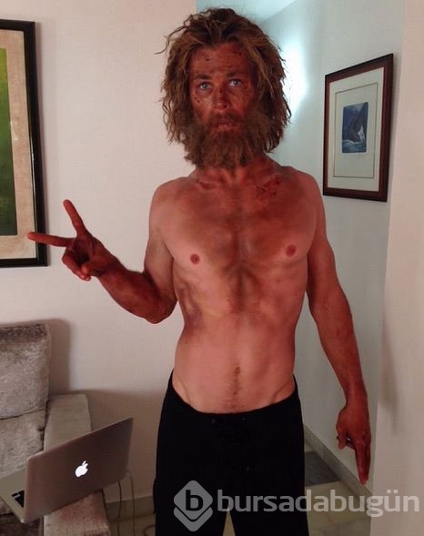 Yakışıklı oyuncu Chris Hemsworth tanınmaz halde