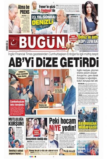 Günün gazete manşetleri (24 Kasım 2015)