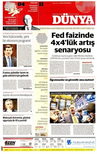 Günün gazete manşetleri (24 Kasım 2015)