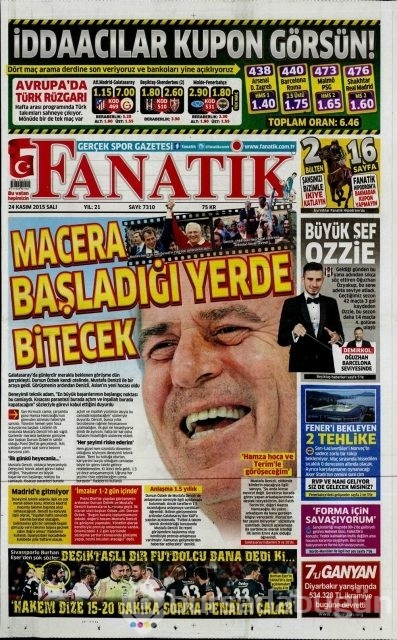 Günün gazete manşetleri (24 Kasım 2015)