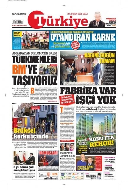 Günün gazete manşetleri (24 Kasım 2015)