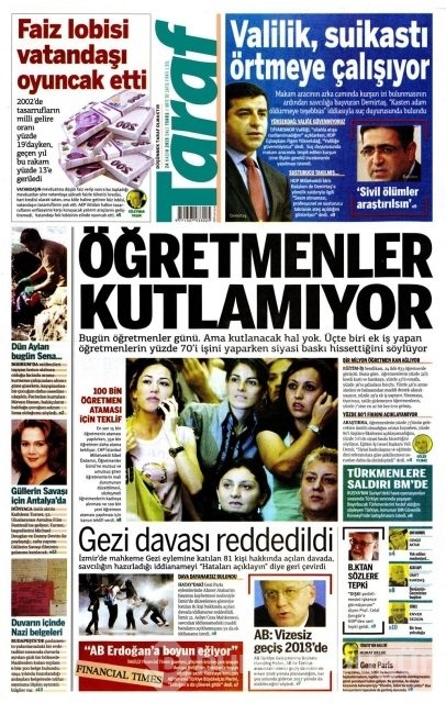 Günün gazete manşetleri (24 Kasım 2015)
