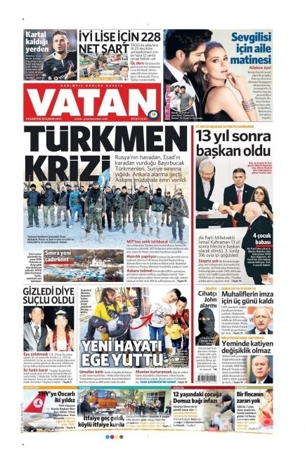 Günün gazete manşetleri (24 Kasım 2015)
