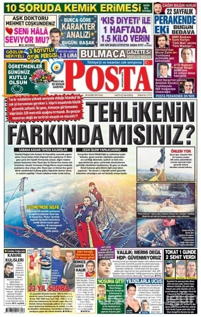 Günün gazete manşetleri (24 Kasım 2015)