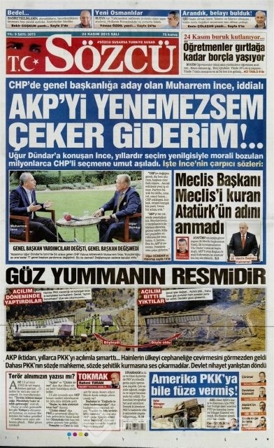 Günün gazete manşetleri (24 Kasım 2015)