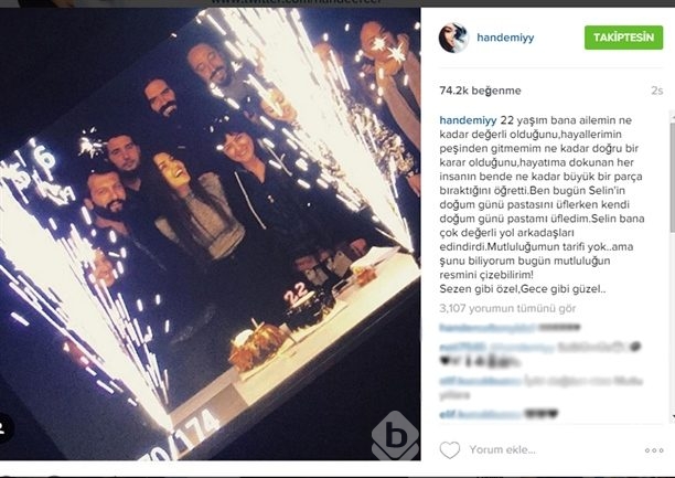 Hande Erçel'e doğum günü sürprizi
