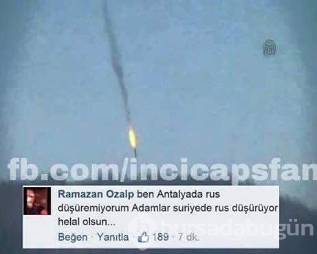 Rus uçağını düşürdükten sonra paylaşılan capsler