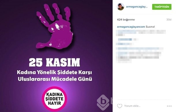 Ünlülerden 'Kadına şiddete hayır' paylaşımları!