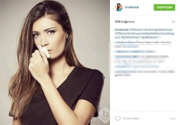 Ünlülerden 'Kadına şiddete hayır' paylaşımları!
