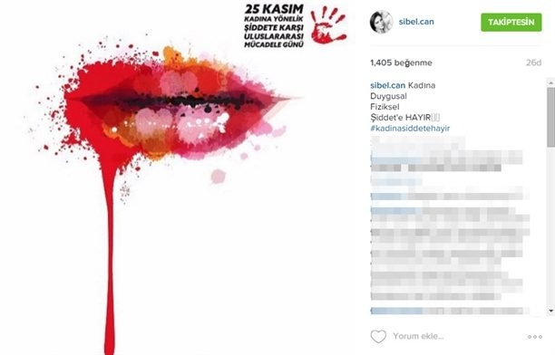 Ünlülerden 'Kadına şiddete hayır' paylaşımları!