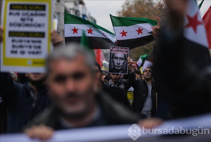 İstanbul'da Rusya protestosu